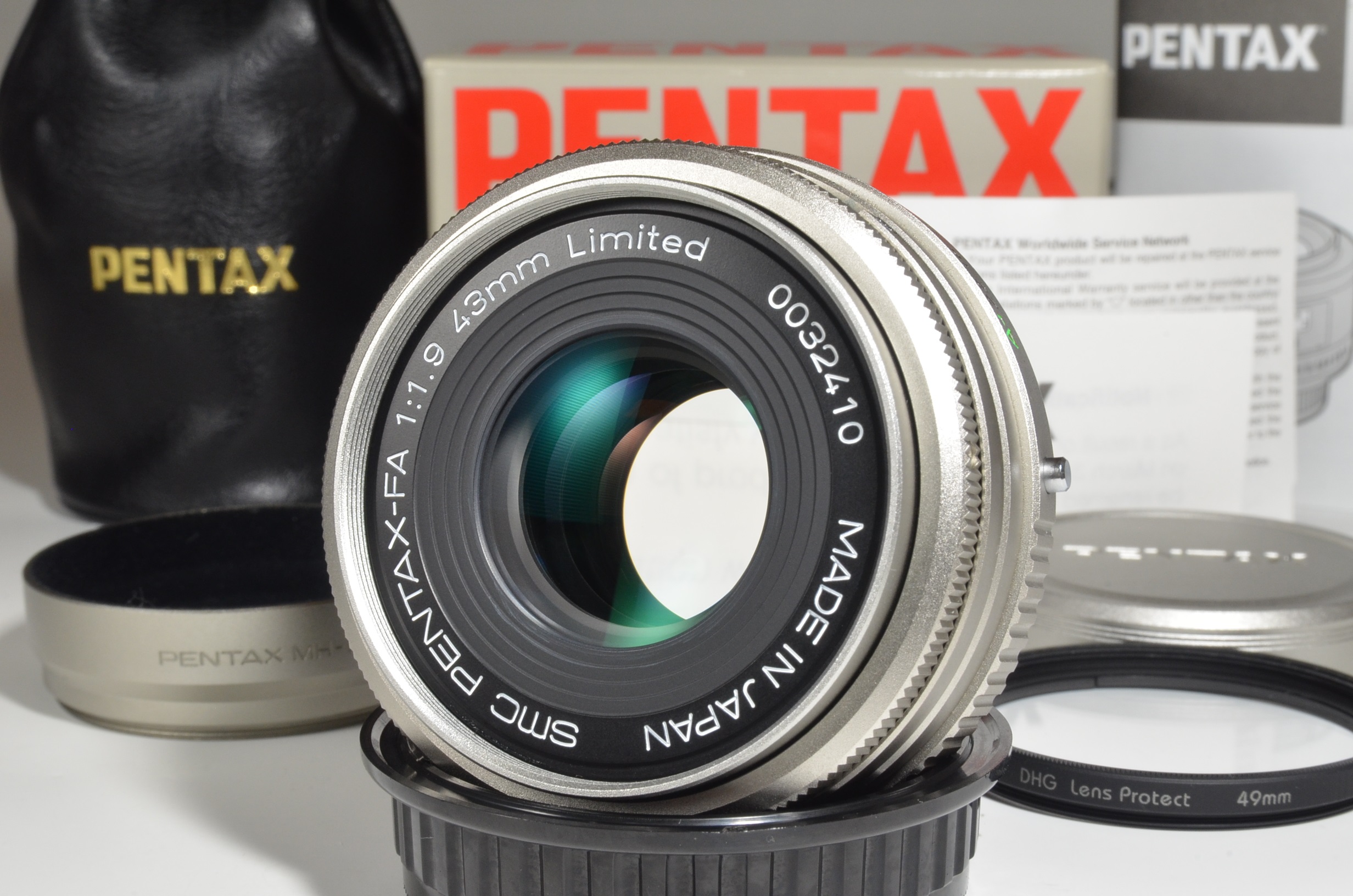 pentax smc fa 43mm f1.9 silver limited lens made in japan rare!